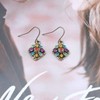 Inilbran Boho Colourful Gemstone Earrings Rainbow Square Dangle Hook Earrings