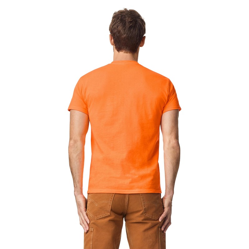 Gildan DryBlend Workwear T-Shirts with Pocket, 2-Pack, Safety Orange, X-Large