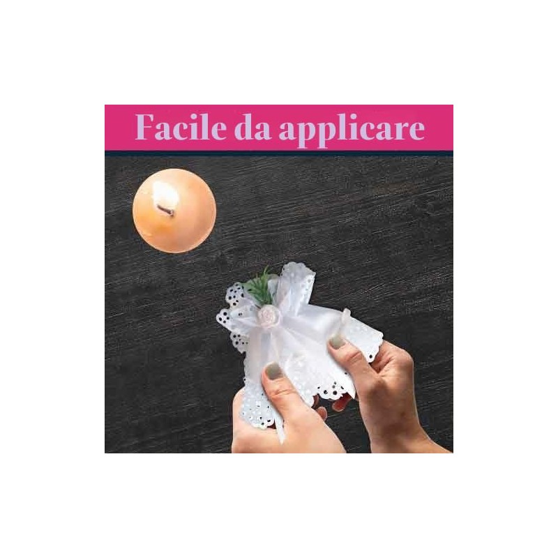 MaMeMi Manichetta Candele Battesimo e Comunione Rosa Ø 3–6 cm
