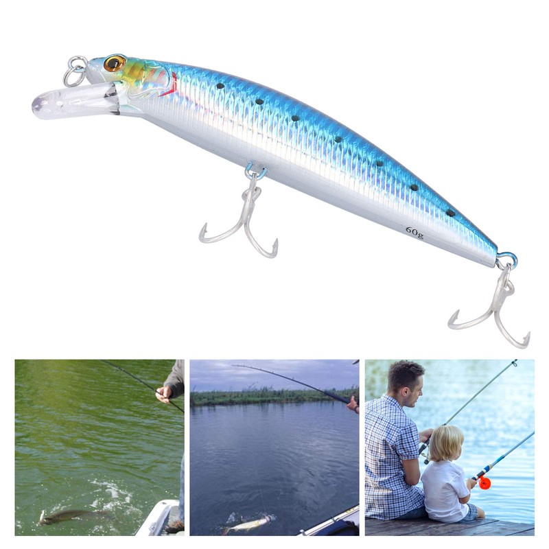 Keenso Artificial Fishing Lure, Sinking Sea Bait 60 g Stainless
