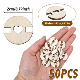 50pcs Pom Poms Buttons for Hats, Removable Wooden Heart Buttons for Hats Faux Fur Pom Pom Fastener Holder Sewing Clothing Accessories for Beanies, Knitting, Crochet