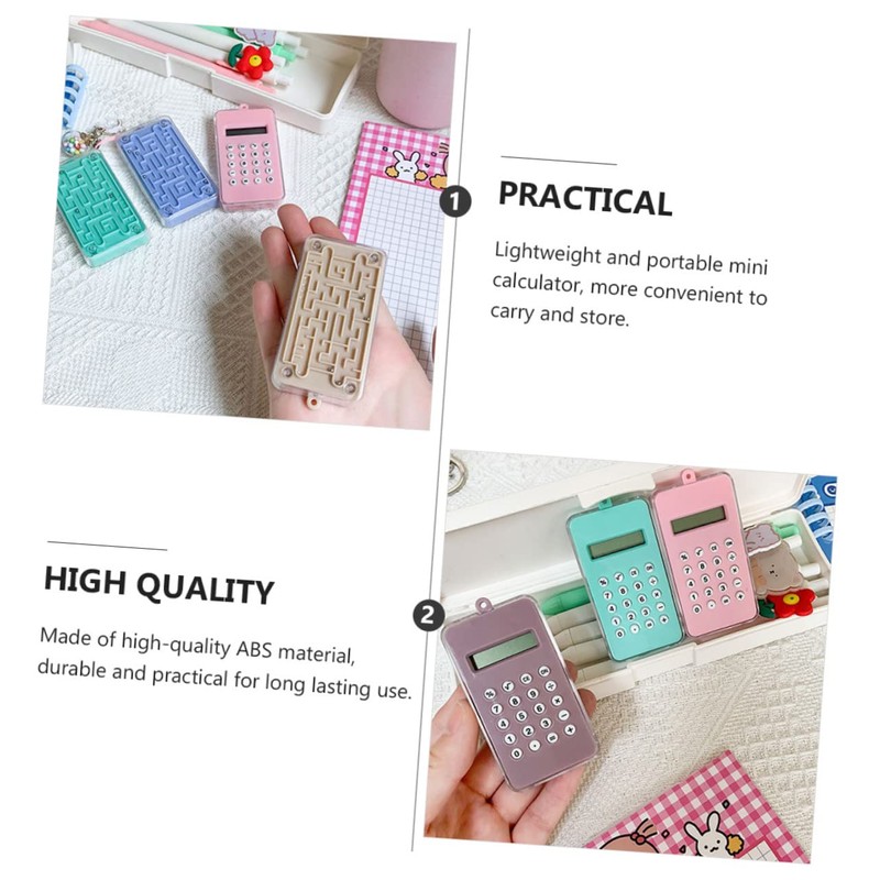 Operitacx 6pcs Maze Pocket Calculator for Students Cartoon Design Portable
