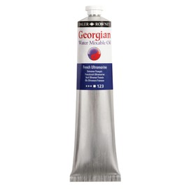 Daler-Rowney Georgian Water Mixable Oil Paint French Ultramarine 200ml Tube - Art Paints for Canvas Paper and More - Oil Painting Supplies for Artists and Students - Artist Oil Paint for Any Skill Set