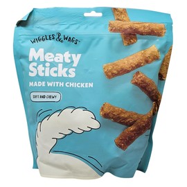 Wiggles & Wags Chicken Meaty Sticks Soft and Chewy Dog Treats, 16 Ounces