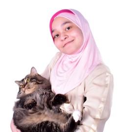 MuLanLegend Handmade | Princess Nur Hijab Two Tones | Girls Kids 1 piece Cotton Practical Hijab Headscarf Instant Scarf (Soft Pink)