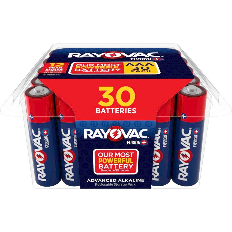 Rayovac Fusion AAA Batteries (30 Pack), Triple A Alkaline Batteries