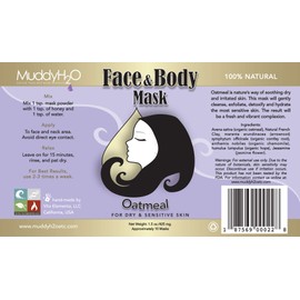 Oatmeal Face & Body Mask for Dry & Sensitive Skin 1.5 Oz by Muddy H2O Etc.