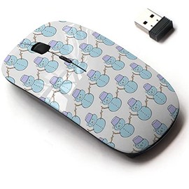 2.4G Wireless Mouse with Cute Pattern Design for All Laptops and Desktops with Nano Receiver - Cute Snowmen