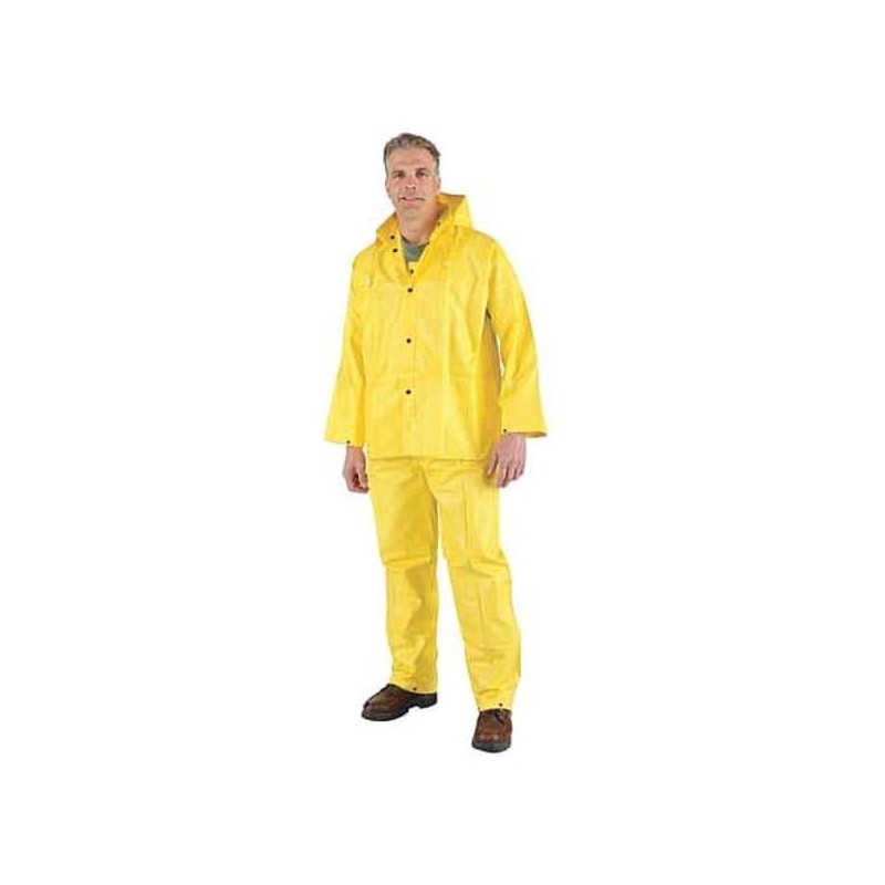 MCR Safety 3003M Wizard PVC/Nylon 3-Peice Flame Resistant Suit, Yellow,