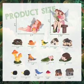 Canlierr 58 Pieces Miniature Garden Set, Fairy House Diorama Accessories Mini Figurines Micro Landscape Ornaments Mixed Model Trees for DIY Garden Decor Succulent Dollhouse Craft (Couple Statue)