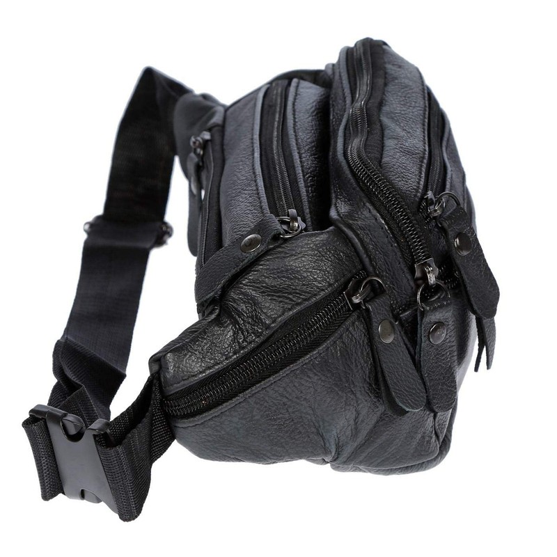 Leather Bum Bag for Men Women Black Brown Waist Bag