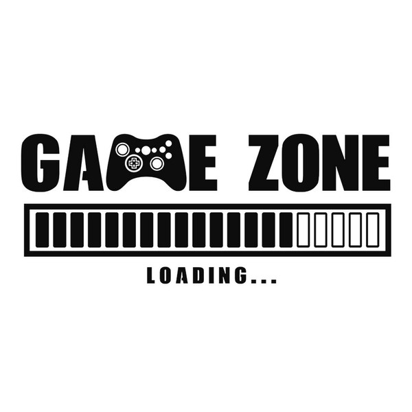 Game Zone Loading Wall Decals, Video Game Wall Stickers, Removable Art Design Gamers World Wall Decor for Boys Room Home Playroom Bedroom Walls Background Decoration (22"L x 9.1"H)