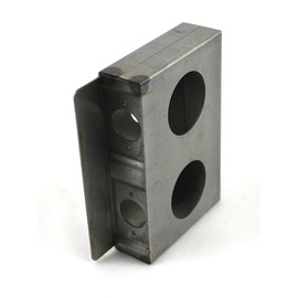 Gate Lockbox Double Hole Weldable Steel 6 7/8" x 4 1/2" x 1 1/2" Unpainted
