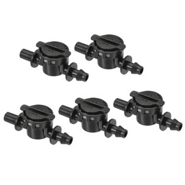 M METERXITY 5 Pack Anti Drip Device - Universal Ball Valve Drip Irrigation Plastic Applicable for Drip Irrigation and Aquariums (7 x 6 mm Black)