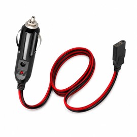 CB Radio Power Cord 3Pin Plug Cable 2-Wire 16AWG Fused Power Cable with 15A Fuse Compatible with Cobra Galaxy Midland Ham Radios (Black)