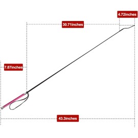 Luynro Horse Dressage Whip 43inch,Pig Whip Training Livestock Stick with Wristband (Pink)