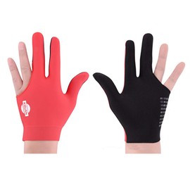 BEKZILY Billiard Gloves for Left/Right Hand (Red Full Finger, Right Hand)