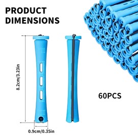 60 Piece 0.35 Inch Perm Set Complete Perm Curler Curler Small Perm Curler Perm for Natural Hair Long Short Hair Styling Tool