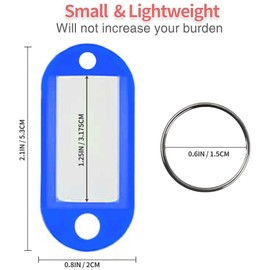 100 Piezas 10 Colores Etiquetas de Identificación de Llaves Llaveros Etiquetas Clave Identificación de Llave Etiquetas para Llaves Anilla Abierta Llavero Plástico con Ventana Etiqueta de Anillo