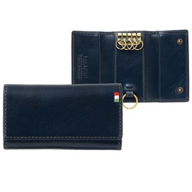 Milagro cas638 Italian Leather 4 Key Case (Men's, Women's, Keychain, Italy, Leather, Leather, Gift, Birthday, Gift, Men's, Christmas, Valentine's Day, Father's Day, Job Hunting, Entrance School), navy