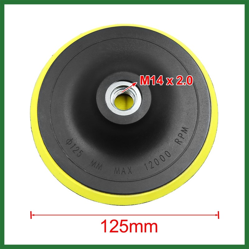 Motoforti 5 Inch M14x2.0 Pad Backing Plate Hook Loop Polisher