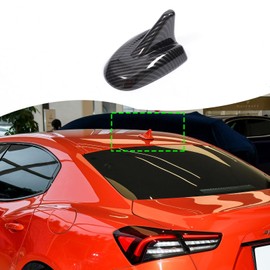 Car Roof Shark Fin Antenna Cover Cap Trim Fit for Maserati Ghibli Quattroporte 2017-2024, Car Exterior Decoration Accessories (Carbon Fiber Pattern)