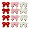 SaktopDeco 12 PCS Bow Patches Red Pink White Bow Iron