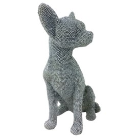 LEONARDO LP42732 Figure | Silver Art Sitting Chihuahua | 1 Piece-17x13x24 cm Accessory