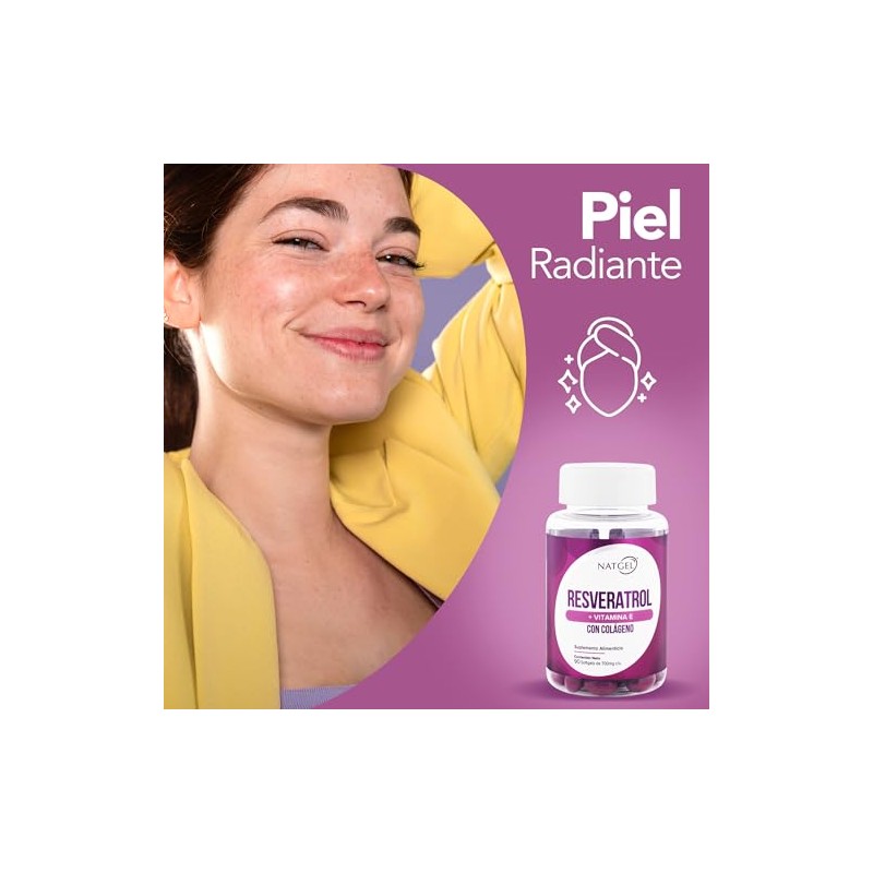 Resveratrol Natgel Vitamina Colágeno Alta Pureza Complex Antioxidantes Mujer Softgels