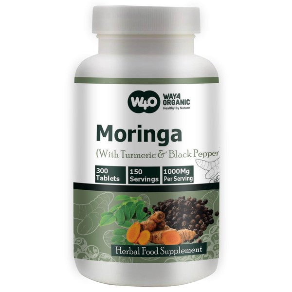 WAY 4 ORGANIC W4O Moringa Tablets with Turmeric and Black