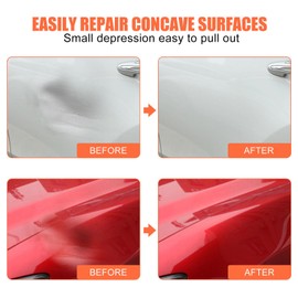 ALASMOYER Car Dent Puller, 2PCS Car Dent Remover Tools for Car Dent Repair, Glass, Screen, Tiles & Objects Moving, Orange