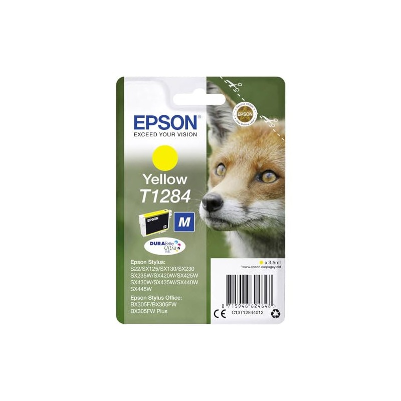 Epson Original T1285 Ink Fox S22 SX125 SX420W BX305F BX305FW