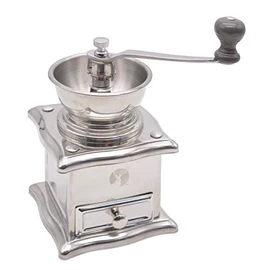 Captain Stag UW-3529 Coffee Mill, Hand Grind, Ceramic Blade, Stainless Steel, Silver