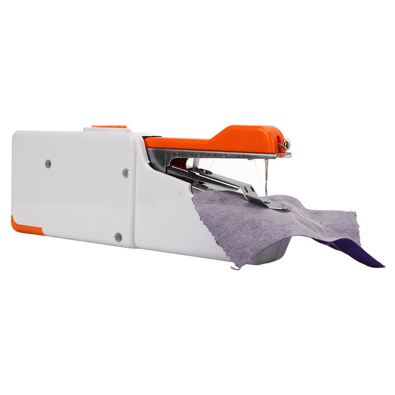 Handheld Sewing Machine Orange Portable Mini DIY Ergonomic Handle Electric