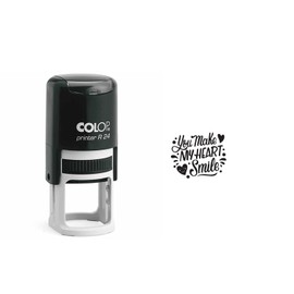 Valentine’s Day Stamp – You Make My Heart Smile 1-Inch Round Stamp – Perfect for Cards, Crafts, Scrapbooking, and Gift Decorations