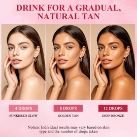 Glow Drops Natural Sunless Tanning Drops to Drink for Face & Body, Enhancing Your Natural Skin Tone, Easy to Use for All Skin Types