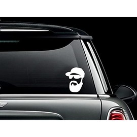 OLSI Sticker Beard Glasses & Hat Hipster Decal for Car Truck Bumper Laptop Vinyl (Black)