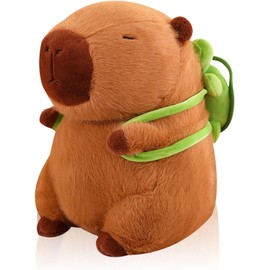 Sweesies Capybara Plush, Capybara Stuffed Animal with Turtle Backpack,Capybara Plush Toy, Capybara Birthday Decorations,Cute Capybara Plush Toy for Girls and Boys