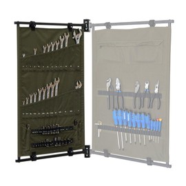 StoreYourBoard Pivot Panel Tool Storage, Swivel Workshop Organizer for Wrenches, Screwdrivers, & Sockets, Metric & Imperial Labeled Slots (High Pine Green)