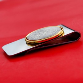 US 2010 Wyoming Yellowstone National Park Quarter BU Uncirculated Coin Two Toned Money Clip New - America the Beautiful