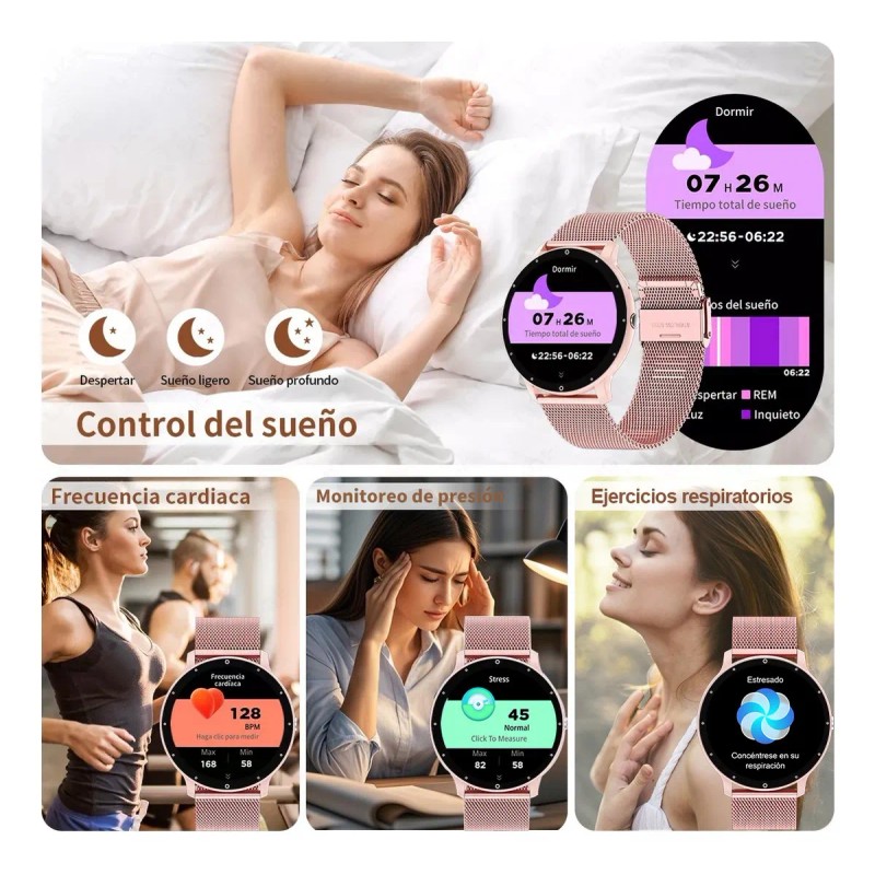Reloj Inteligente Mujer Smartwatches Señora Sports Correa
