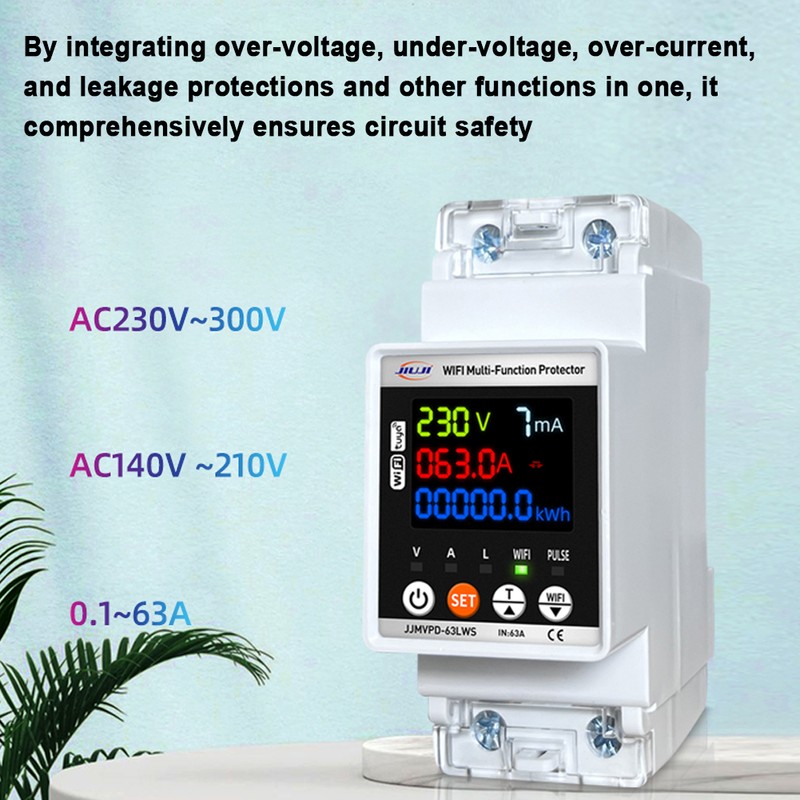 Tuya WiFi Automatic Reclosuring Protector Intelligent Circuit Breaker Single Phase