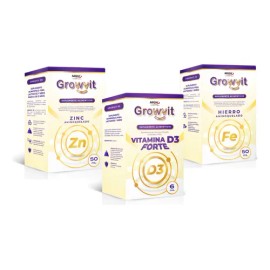 Growvit Suplemento Vitamina 3 Pack D3 Forte  Zinc  Hierro                                                                                             