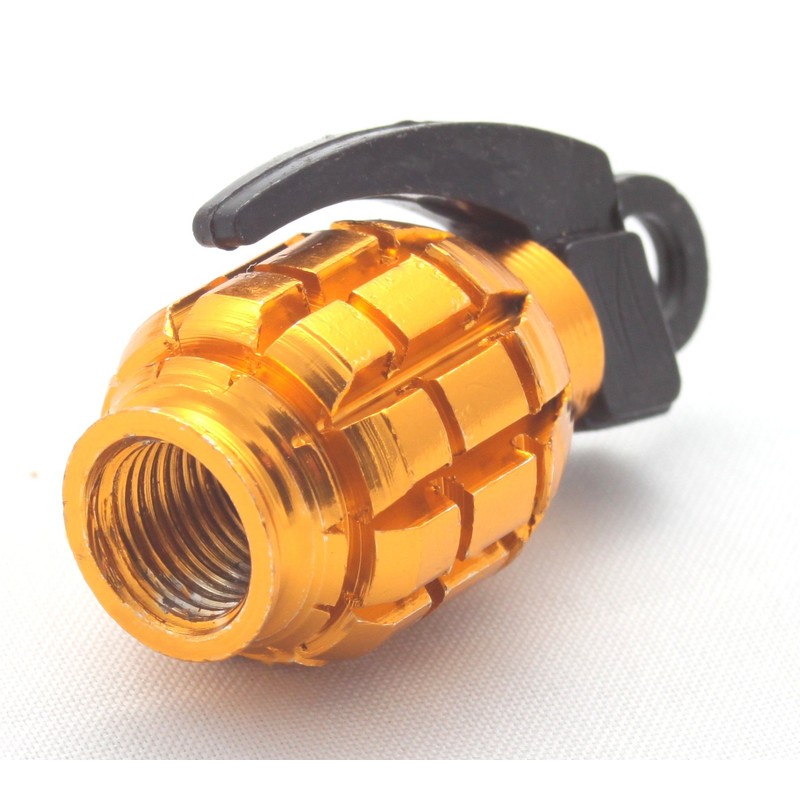 4x Valve Caps Hand Grenade Grenade Colour: Gold Golden Valve