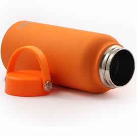 OKAM 950mL Insulated Water Bottle - Stainless Steel Double Wall Waterbottle, Orange, Vacuum Insulated, BPA-Free, Leak-Proof Lid, Hot/Cold 12hrs, Wide Mouth-Gym, Outdoor, Office Drink Bottles Insulated