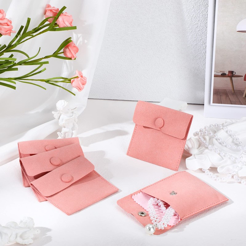 Cunno 120 Pack Microfiber Jewelry Pouch with Cleaning Cloth 3.2"x3.2"