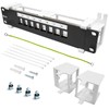 Enmane 8 Port Blank Keystone Patch Panel Wall Mount 10inch