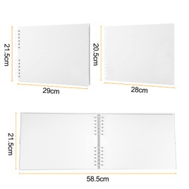 Fousenuk DIY Photo Album, Scrapbook 80 Pages Photo Book 29 x 21.5 cm with Stencil Stickers, Photo Albums DIY as a Gift for Birthday, Wedding, Mother's Day, Valentine's Day (White)