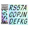 Whipline Solid Black/Chrome 3" Alpha-Numeric Registration Identification Numbers Stickers Decals
