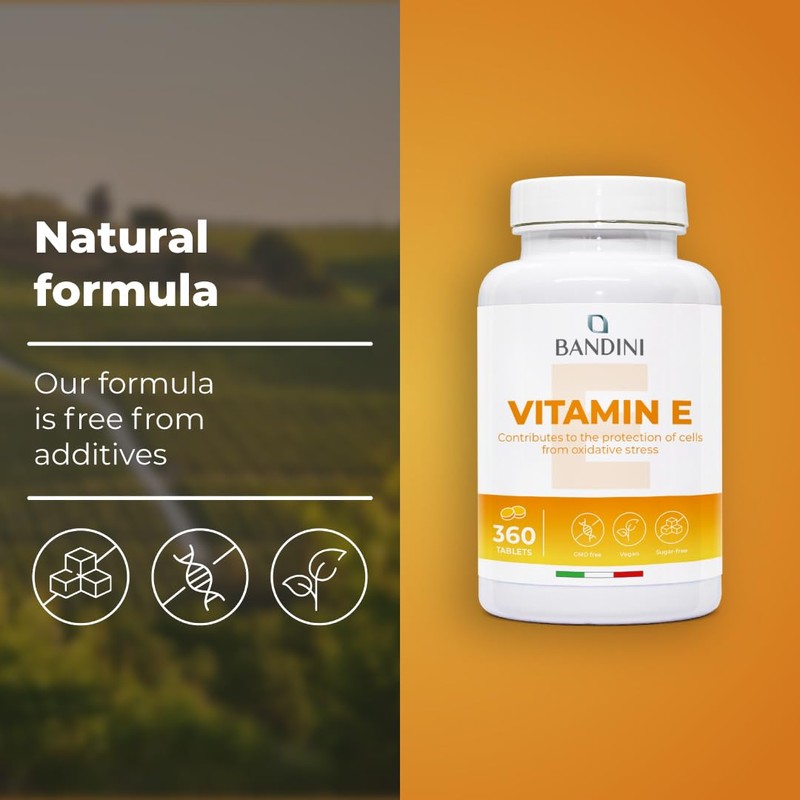 Bandini® Vitamin E - 360 Vegetarian Tablets - Natural Pure